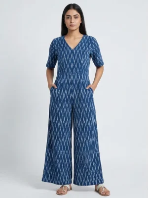 indigoblueikatcottonjumpsuit