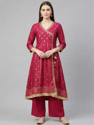 pinkangrakhastylefestivekurti