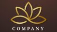 spa business logo vector gold lotus icon design